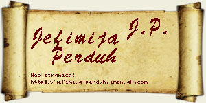 Jefimija Perduh vizit kartica